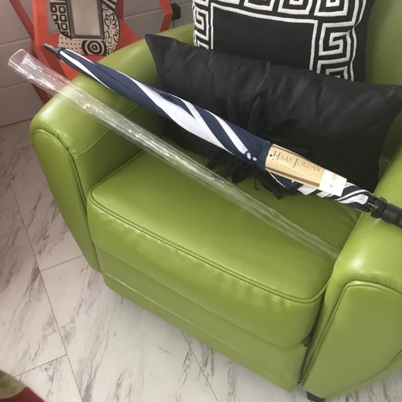 HAAS. JORDEN. GOLF UMBRELLA NIP NAVY N WHITE STRIPE - Picture 4 of 10